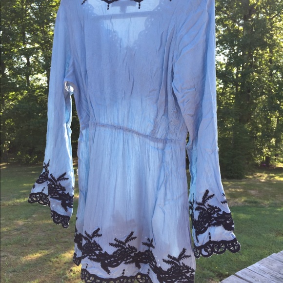 Denim 24/7 boho embroidered bell TUNIC blue - Picture 5 of 5